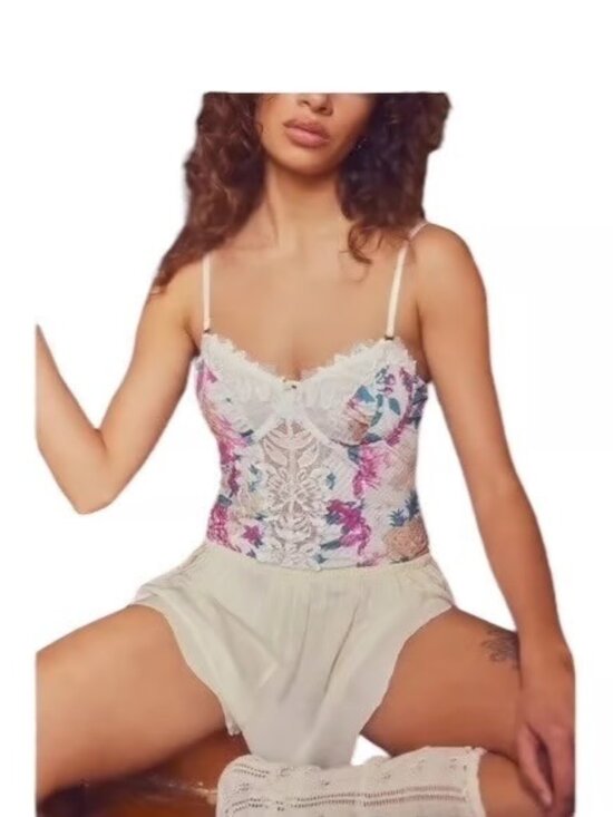 Free People Tops - Free People Intimately Good Luck Charm Bodysuit Cream Size L